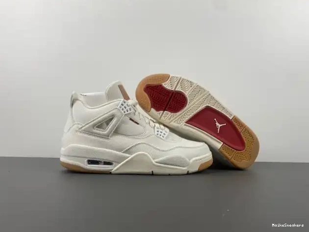 MaikeSneakers AO2571-100 x Air Jordan 'White' 4 Levi's 0323
